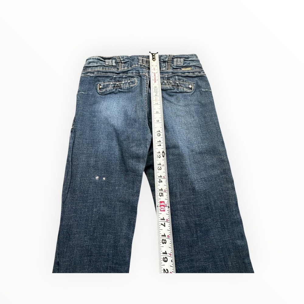 I&M Jeans Denim Womens 11 Blue Low Rise Bootcut Triple Button Y2K IM23125 - Picture 8 of 14